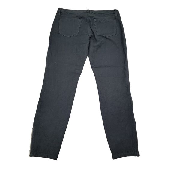 Banana Republic Sloan Black Crop Zip Cuff Pocket Stretch Pants Women Size 8 - Picture 2 of 7